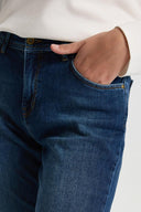Kadın Petra Dirty Dark Blue Boyfriend Jean Pantolon