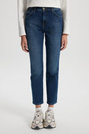 Kadın Petra Dirty Dark Blue Boyfriend Jean Pantolon