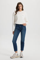 Kadın Petra Dirty Dark Blue Boyfriend Jean Pantolon