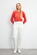 Kadın Pike Jogging Pantolon - Fildişi