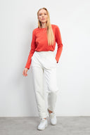 Kadın Pike Jogging Pantolon - Fildişi