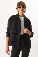 Kadın Regular Fit Kaşe Ceket - Siyah