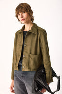 Kadın Regular Fit Süet Ceket - Haki
