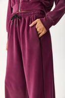 Kadın Regular Fit Yanı Yırtmaçlı Yumuşak Dokulu Jogging Pantolon (CUPRO) - Bordo