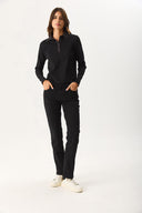 Kadın Riso Gömlek Yakalı Tişört - Siyah