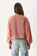 Kadın Self Love Baskı Detaylı Sweatshirt %100 Pamuk - Gülkurusu