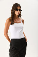 Kadın Slim Fit İp Askılı Atlet - Beyaz