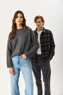 Kadın Wanda Ekstra Yüksek Bel Med Blue Wide Leg Jean Pantolon %100 Pamuk - Med Blue