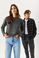 Kadın Wanda Ekstra Yüksek Bel Med Blue Wide Leg Jean Pantolon %100 Pamuk - Med Blue