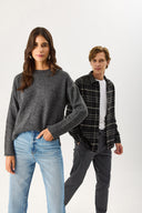 Kadın Wanda Ekstra Yüksek Bel Med Blue Wide Leg Jean Pantolon %100 Pamuk - Med Blue