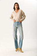 Kadın Wanda Tint Light Blue Wide Leg Jean Pantolon %100 Pamuk - Tint Light Blue