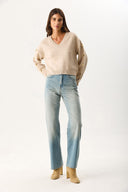 Kadın Wanda Tint Light Blue Wide Leg Jean Pantolon %100 Pamuk - Tint Light Blue