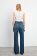 Kadın Wanda Vintage Dark Blue Wide Leg Jean Pantolon