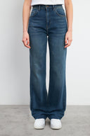 Kadın Wanda Vintage Dark Blue Wide Leg Jean Pantolon