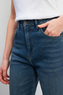 Kadın Wanda Vintage Dark Blue Wide Leg Jean Pantolon