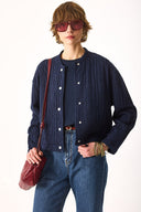 Kadın Kapitone Bomber Ceket - Lacivert