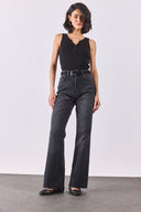 Kadın Kate Yüksek Bel Bootcut Black Jean Pantolon - Black