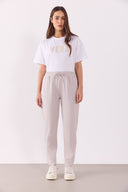 Kadın Larissa Regular Fit Pamuklu Eşofman Altı - Buz Gri