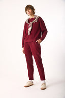 Kadın Larissa Regular Fit Eşofman Altı %100 Pamuk - Bordo