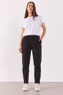 Kadın Larissa Regular Fit Pamuklu Eşofman Altı - Siyah