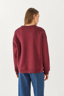 Kadın Logo Baskılı Sweatshirt - Bordo