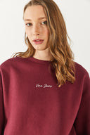 Kadın Logo Baskılı Sweatshirt - Bordo