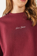 Kadın Logo Baskılı Sweatshirt - Bordo