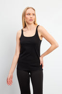 Kadın Marci Slim Fit Atlet - Siyah