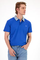 Erkek Marco Regular Fit Jean Yaka Detaylı Pike Tişört - Safir