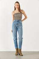 Kadın Maria Ice Blue Slim Mom Jean Pantolon - Ice Blue