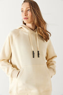 Kadın Maria Kapüşonlu Şardonlu Loose Fit Sweatshirt - Kemik
