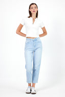 Kadın Maria Sky Blue Slim Mom Jean Pantolon - Sky Blue