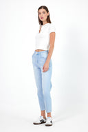 Kadın Maria Sky Blue Slim Mom Jean Pantolon - Sky Blue