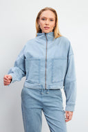 Kadın Marla Sky Blue Oversize Geniş Kesim Jean Ceket - Sky Blue