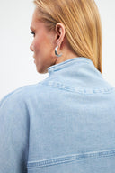 Kadın Marla Sky Blue Oversize Geniş Kesim Jean Ceket - Sky Blue