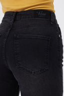 Kadın Marrakesh Black Yüksek Bel Straight Fit Jean Pantolon - Black