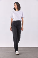 Kadın Marrakesh Black Yüksek Bel Straight Fit Jean Pantolon - Black