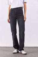 Kadın Marrakesh Black Yüksek Bel Straight Fit Jean Pantolon - Black