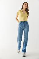 Kadın Marrakesh Dark Blue Yüksek Bel Straight Fit Jean Pantolon - Dark Blue