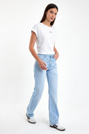 Kadın Marrakesh Ice Blue Yüksek Bel Straight Fit Jean Pantolon - Ice Blue