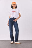 Kadın Marrakesh Premium Blue Black Yüksek Bel Straight Fit Jean Pantolon - Blue Black