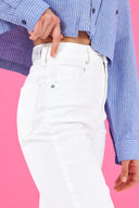 Kadın Marrakesh Yüksek Bel Straight Fit Beyaz Jean Pantolon - Beyaz