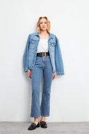 Kadın Nadia Dark Blue High Rise Stove Pipe Jean Pantolon - Dark Blue