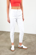 Kadın Norah Beyaz Renkli Beli Lastikli Jean Pantolon - Beyaz