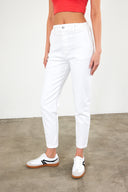 Kadın Norah Beyaz Renkli Beli Lastikli Jean Pantolon - Beyaz