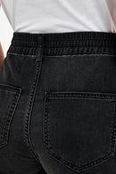 Kadın Norah Black Beli Lastikli Jean Şort %100 Pamuk - Black