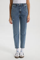 Kadın Norah Dark Blue Beli Lastikli Yırtıklı Jean Pantolon - Dark Blue