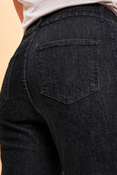 Kadın Norah Jet Black Beli Lastikli Jean Pantolon - Jet Black