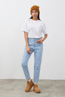 Kadın Norah Sky Blue Beli Lastikli Jean Pantolon - Sky Blue