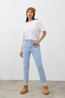 Kadın Norah Sky Blue Beli Lastikli Jean Pantolon - Sky Blue